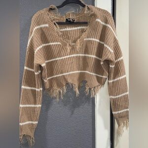 Just Polly Fringe Knit Sweater/Top